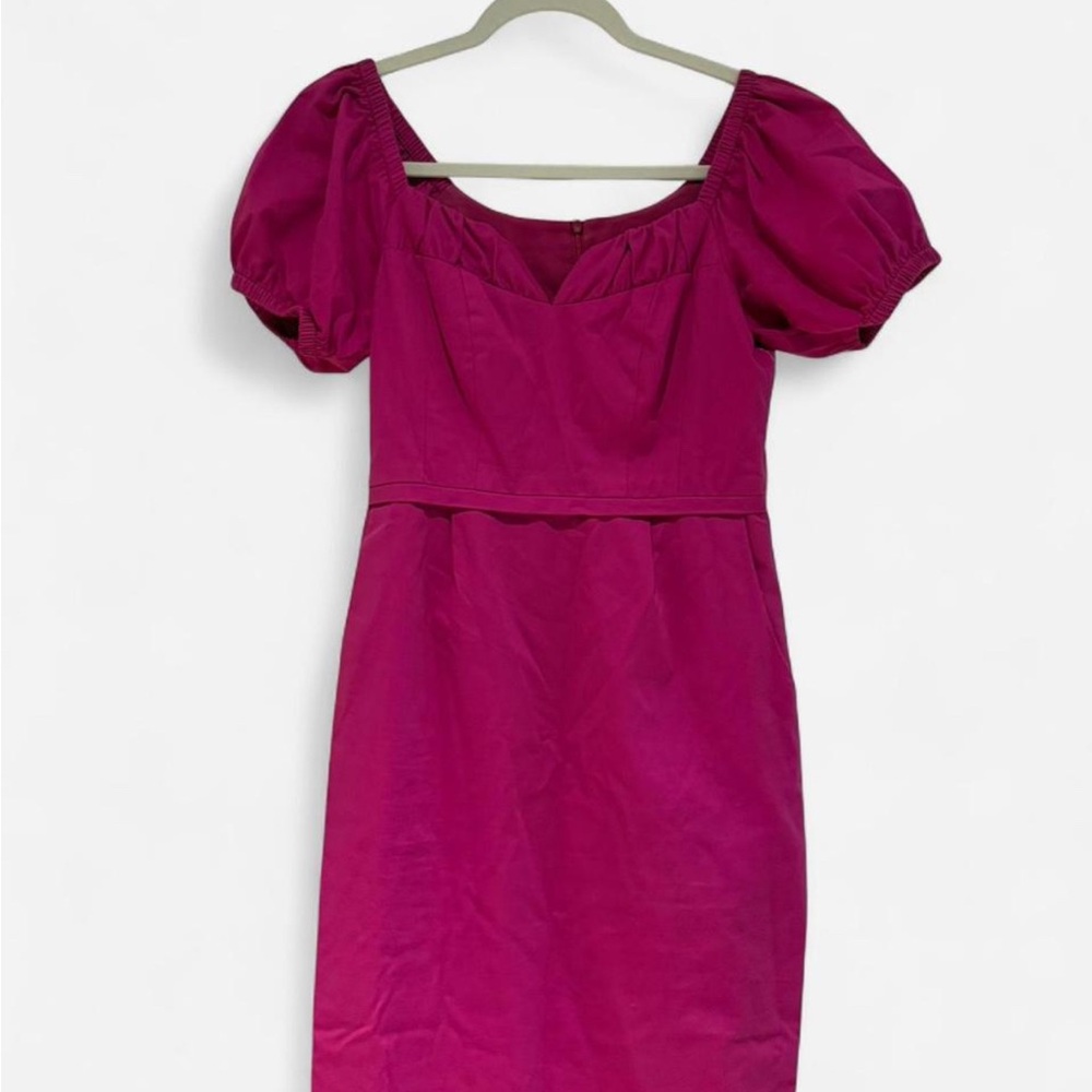 Nanette Lepore Pink Puff Sleeve Midi Dress